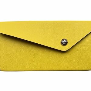 Henri Bendel West 57th Large Foldable Saffiano Sunglass Case Bright Yellow